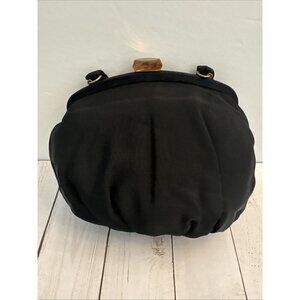 Vintage MM Morris Moskowitz Faille Satin Black Evening Purse/ Handbag 9x6x3” EUC